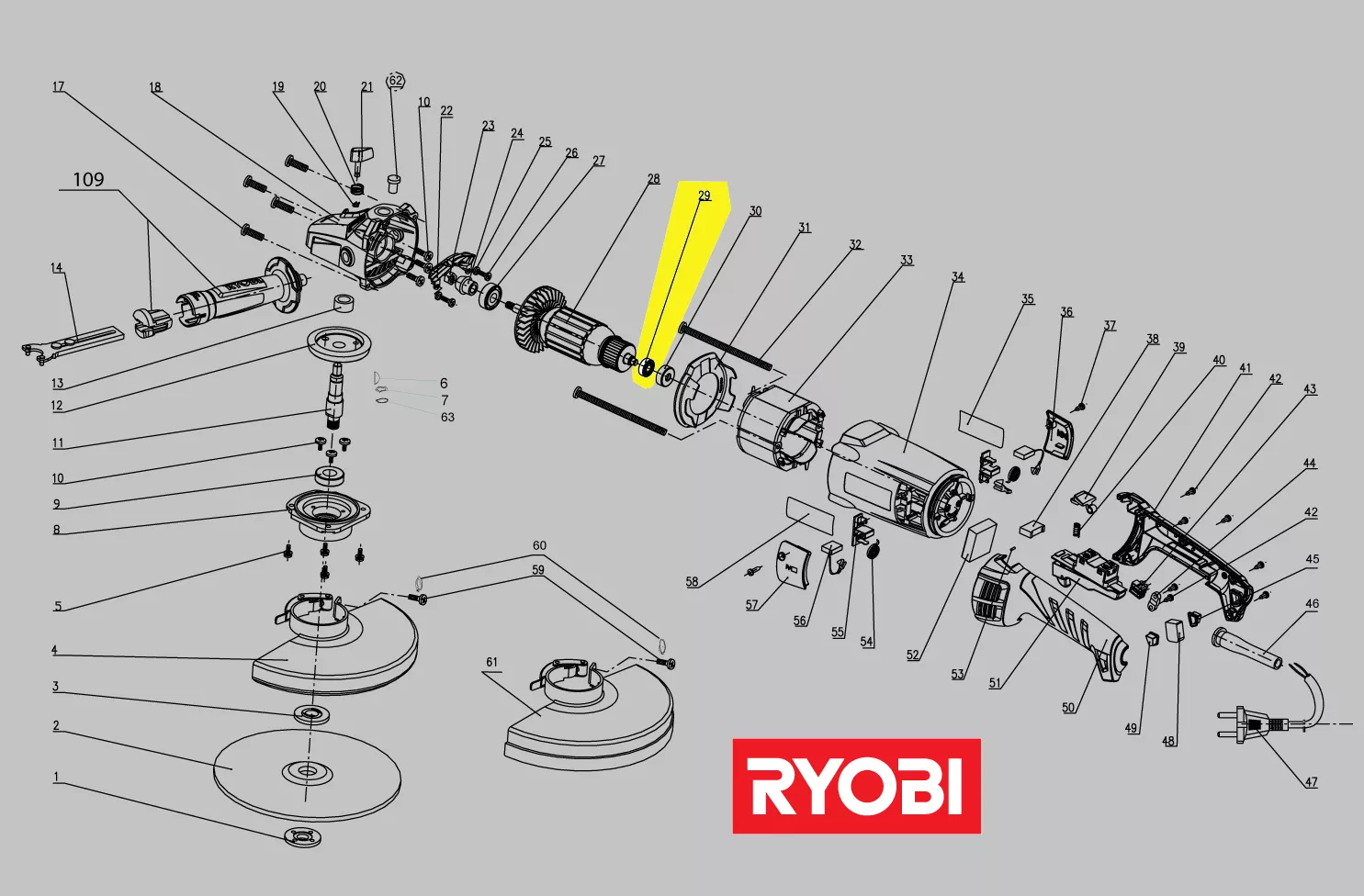 roulement à bille réf. 5131033218 Ryobi